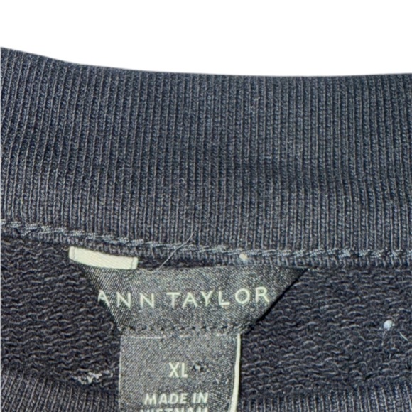 Ann Taylor Black Ruffle Hem Sweatshirt Dress | Size XL | 100% Cotton Cozy Chic - Picture 2 of 6